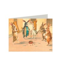 Petite Musician Bunnies Easter Card ~ England